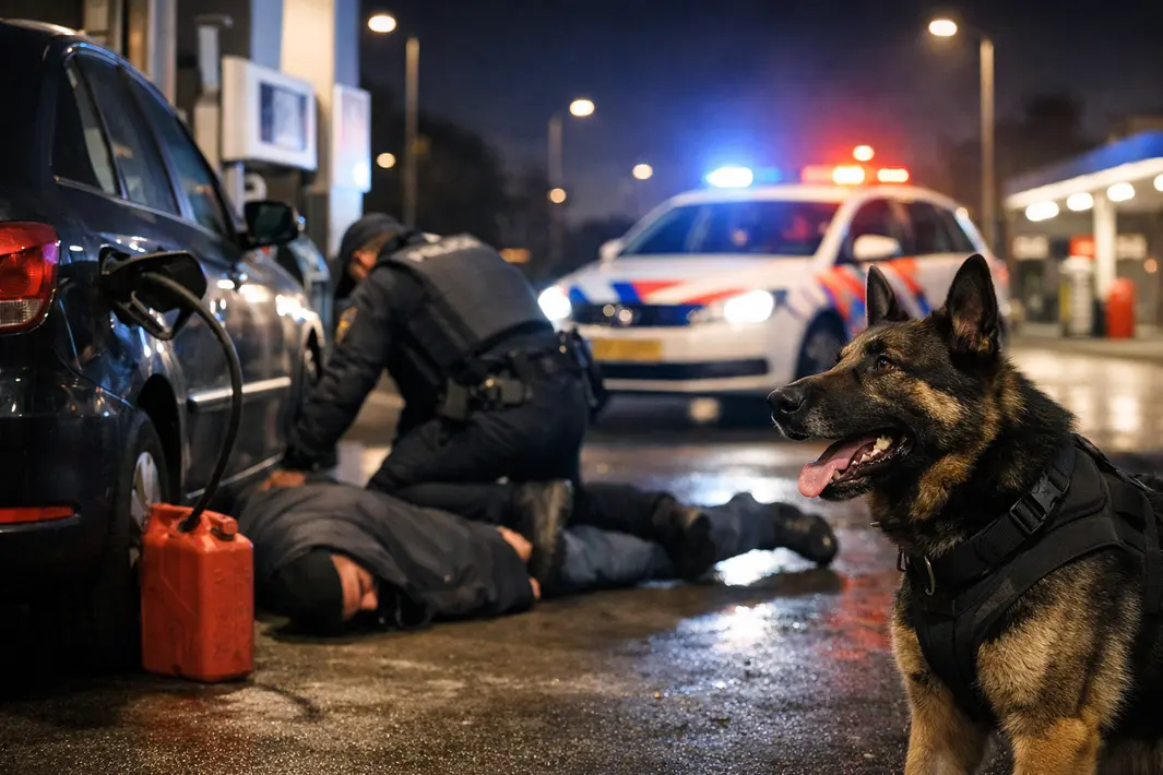Benzinedief gepakt dankzij inzet politiehond in Rotterdam-IJsselmonde