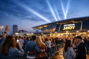 Concertreeks gestart in Rotterdam Ahoy met enthousiaste fans voor de deur