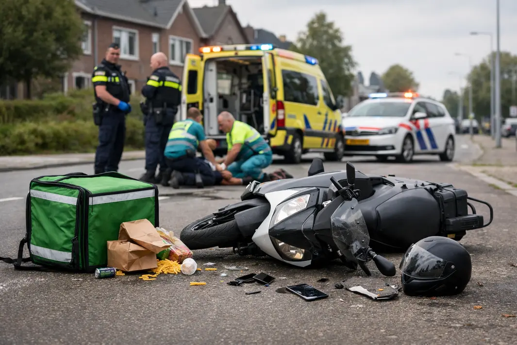 Ongeval met maaltijdbezorger en scooterincident in regio