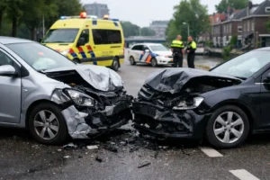 Twee auto's betrokken bij botsing in Rotterdam-Overschie met aanzienlijke schade
