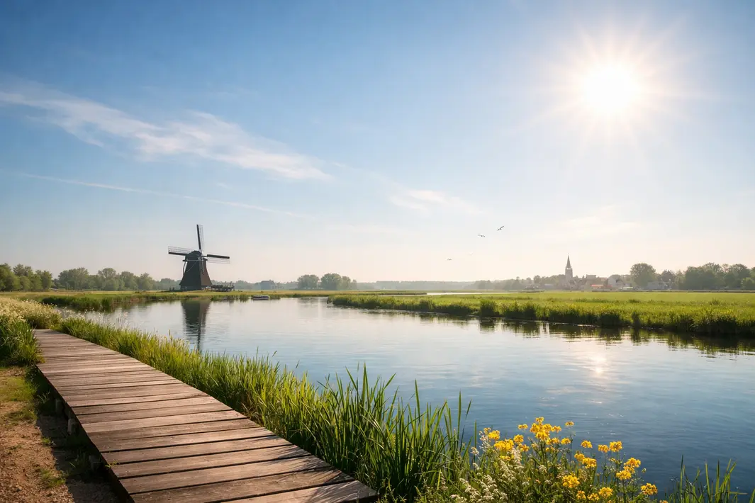 Zonnige en milde dag met oplopende temperaturen