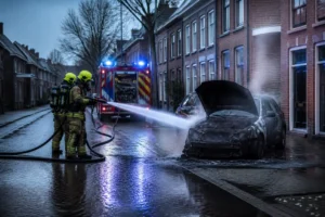 Herhaalde explosie in dezelfde straat leidt tot snel blussen van autobrand
