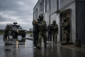 Militairen oefenen gijzeling en brengen slachtoffers veilig buiten