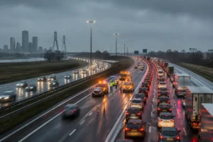 Ongeluk op A29 leidt tot lange vertraging richting Rotterdam