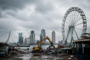 Ontmanteling van Rotterdamse attractiepark na faillissement