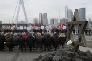 Herdenking Joodse oorlogsslachtoffers in Rotterdam kort onderbroken door demonstranten