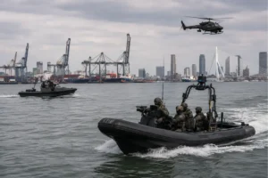 Militaire oefening in Rotterdamse haven met realistische scenario's