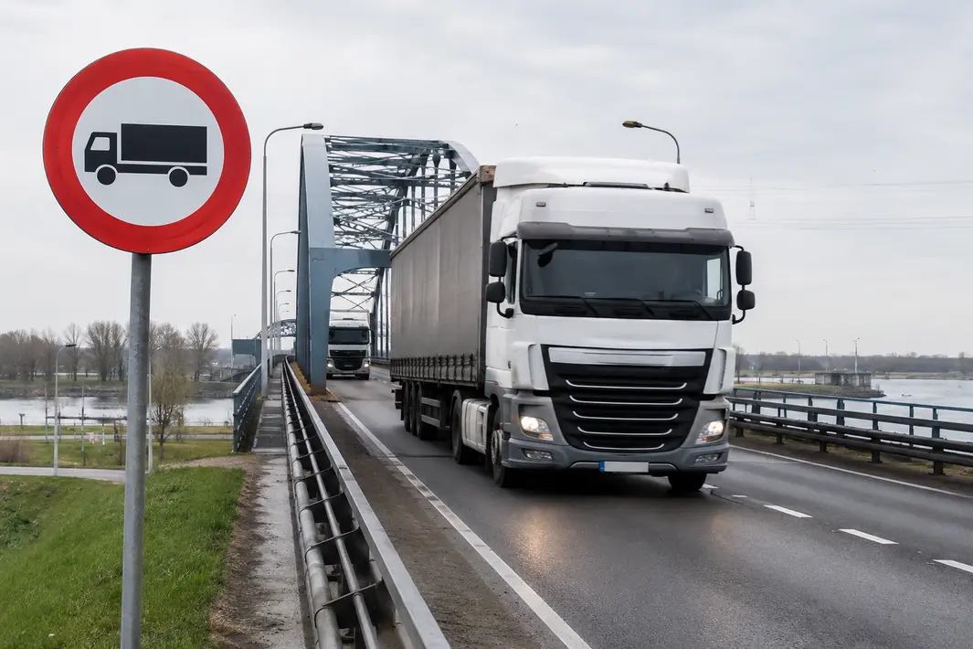 Vrachtwagens negeren het verbod op de Merwedebrug bij Gorinchem